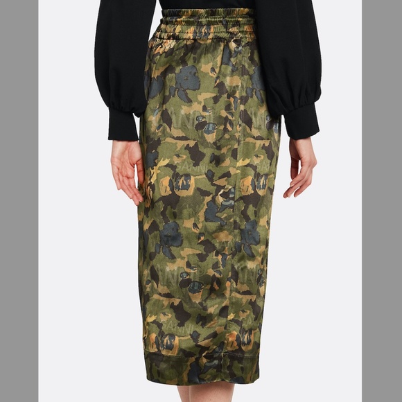 Ganni Camouflage Heavy Satin Skirt - Picture 2 of 6